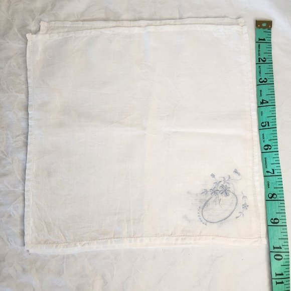Antique Embroidered Silk Bridal Kerchiefs - Picture 10 of 12